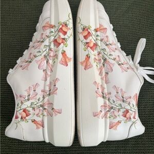 Aldo Pink Floral White Sneakers